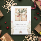 Invitation Fête cadeau de Noël Aquarelle simple