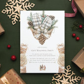 Invitation Fête cadeau de Noël en aquarelle simple