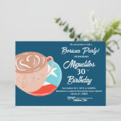 Invitation Fête Café Hispanique Latin Boricua Portoricain (Debout devant)