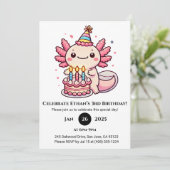 Invitation Fête Cake Axolotl Anniversaire (Debout devant)