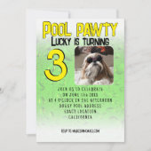 Invitation Fête canine à la piscine avec photo personnalisée  (Devant)