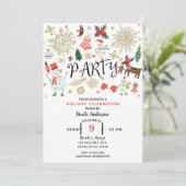 Invitation Fête Capriceuse Mignonne Noël Vacances (Debout devant)
