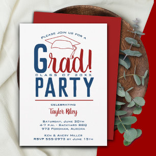 Invitation Fête Cardinal et Marine Graduation