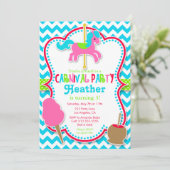 Invitation Fête Carnaval Carousel Horse Anniversaire Invitati (Debout devant)