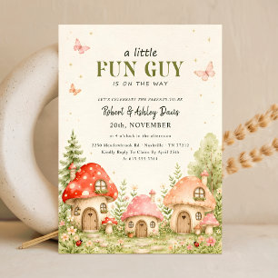 Invitation Fête Champignon Papillon Baby Shower