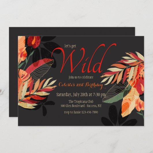 Invitation Fête chaude d'été (Devant / Derrière)