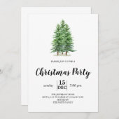 Invitation Fête Chic des pins de Noël (Devant / Derrière)