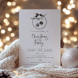 Invitation Fête chrétienne de Cozy Nature<br><div class="desc">Moderne simpliste et cosy nature hoop wreath,  invitation à la fête de Noël. Aquarelle couronne cerceau,  design typographique chic avec support motif plaid tendance.</div>