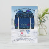 Invitation Fête chrétienne d'Ugly Sweater, Blue with Deer, ZP (Debout devant)