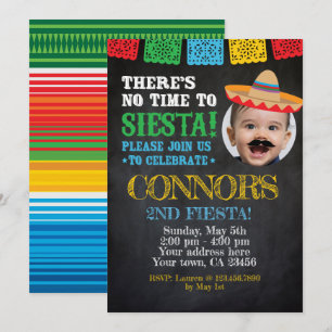 Invitation Fête, Cinco de mayo Anniversaire avec photo