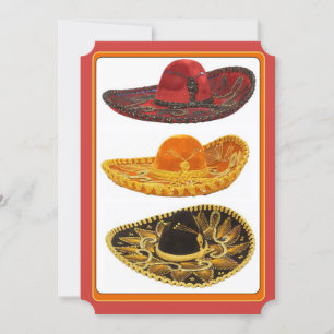 Invitation Fête Cinco De Mayo Chapeaux Mexicains
