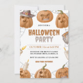Invitation Fête citrouille du costume d'Halloween (Devant)