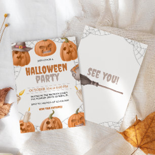 Invitation Fête citrouille du costume d'Halloween