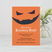 Invitation Fête citrouille Face Halloween (Debout devant)