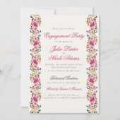 Invitation Fête classique de l'engagement de la trame florale (Devant)