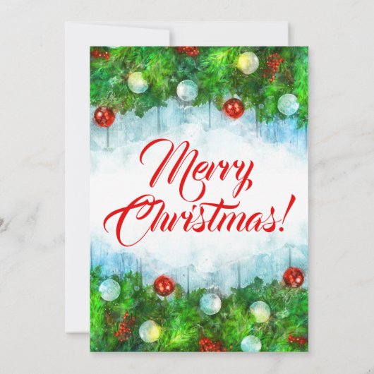 Invitation Fête classique de Noël Joyeux (Dos)