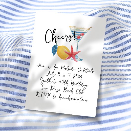 Invitation Fête Cocktail Apéritif Côtiers