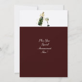 Invitation FÊTE COCKTAIL AVEC OURS POLAIRE ,blanc marron roug (Dos)