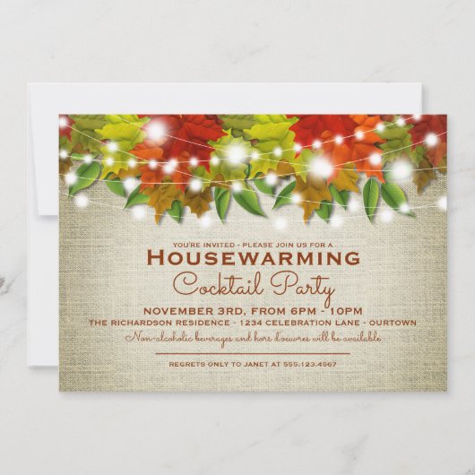Invitation Fête Cocktail d'Automne (Devant)