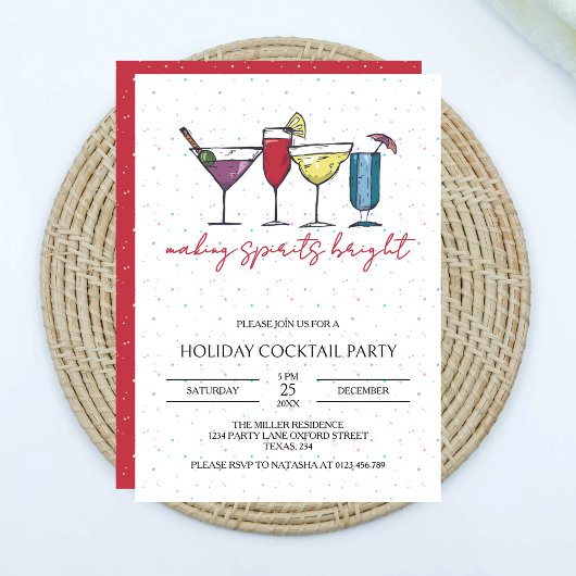 Invitation Fête Cocktail de Fêtes de Fête