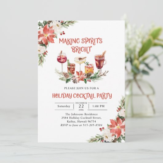 Invitation Fête Cocktail de Fêtes de Fête (Debout devant)