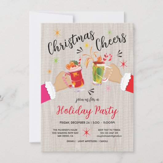 Invitation Fête Cocktail de Noël (Devant)