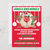 Invitation Fête Cocktail de Noël Jingle & Mingle Editable (Devant)