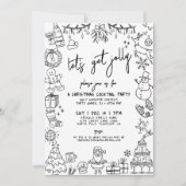 Invitation Fête Cocktail de Noël Quirky Dessiné À La Main (Devant)