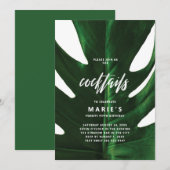 Invitation Fête Cocktail Feuille de Monstera Tropical (Devant / Derrière)