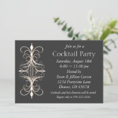 Invitation Fête cocktail Or noir (Debout devant)
