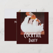 Invitation FÊTE COCKTAILOURS POLAIRE brun blanc glace métalli (Devant / Derrière)