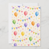 Invitation Fête Colorée avec Château Gonflable (Dos)