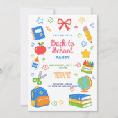 Invitation Fête Colorée de Rentée Scolaire (Devant)