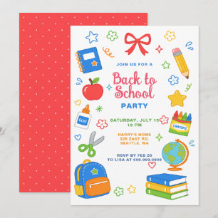 Invitation Fête Colorée de Rentée Scolaire