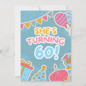 Invitation Fête colorée du 60e anniversaire (Devant)