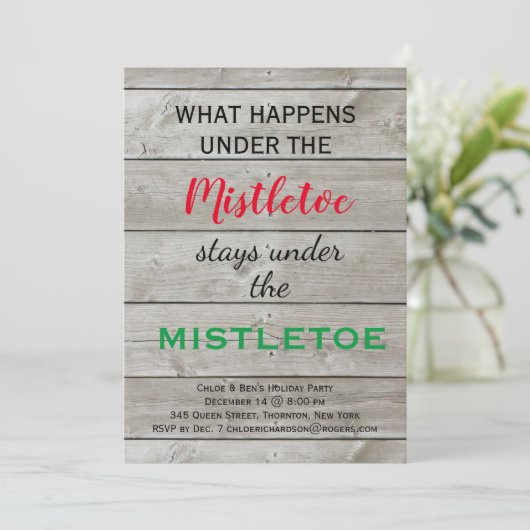 Invitation Fête colorée Mistletoe (Debout devant)