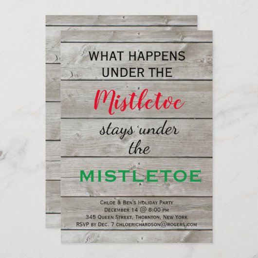 Invitation Fête colorée Mistletoe (Devant / Derrière)