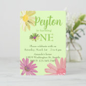 Invitation Fête colorée Premier anniversaire (Debout devant)