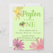 Invitation Fête colorée Premier anniversaire (Devant)