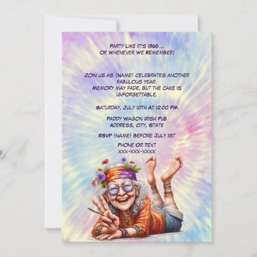 Invitation Fête comme c'est 1969 Anniversaire-Rétro 60s Miles (Devant)