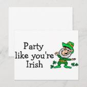 Invitation Fête comme toi irlandais (Devant / Derrière)