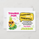 Invitation Fête comme un ananas tropical anniversaire merci (Devant)