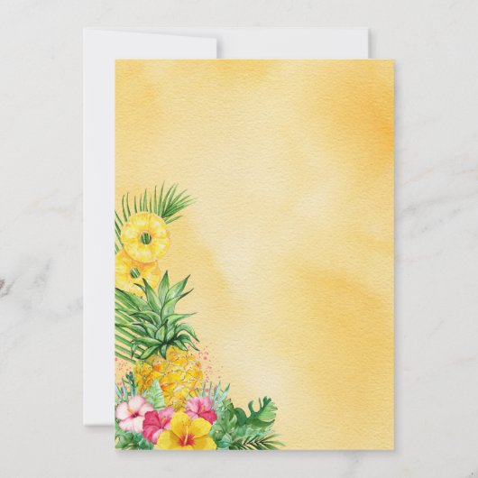 Invitation Fête comme un Anniversaire d'ananas (Dos)