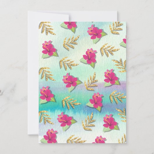 Invitation Fête comme un anniversaire tropical d'ananas (Dos)