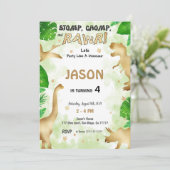 Invitation Fête Comme Un Dinosaure, Anniversaire (Debout devant)