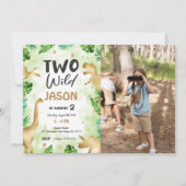 Invitation Fête Comme Un Dinosaure, Dinosaure Photo Anniversa (Devant)