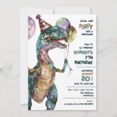 Invitation Fête comme un dinosaure fête d'anniversaire (Devant)