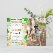 Invitation Fête Comme Un Dinosaure, Photo Anniversaire (Debout devant)