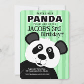 Invitation Fête comme un garçon Panda Fille Anniversaire N'im (Devant)