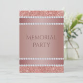 Invitation Fête commémorative Glitzy Rose Gold & Diamond Gem (Debout devant)